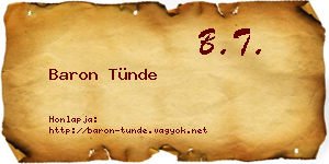 Baron Tünde névjegykártya